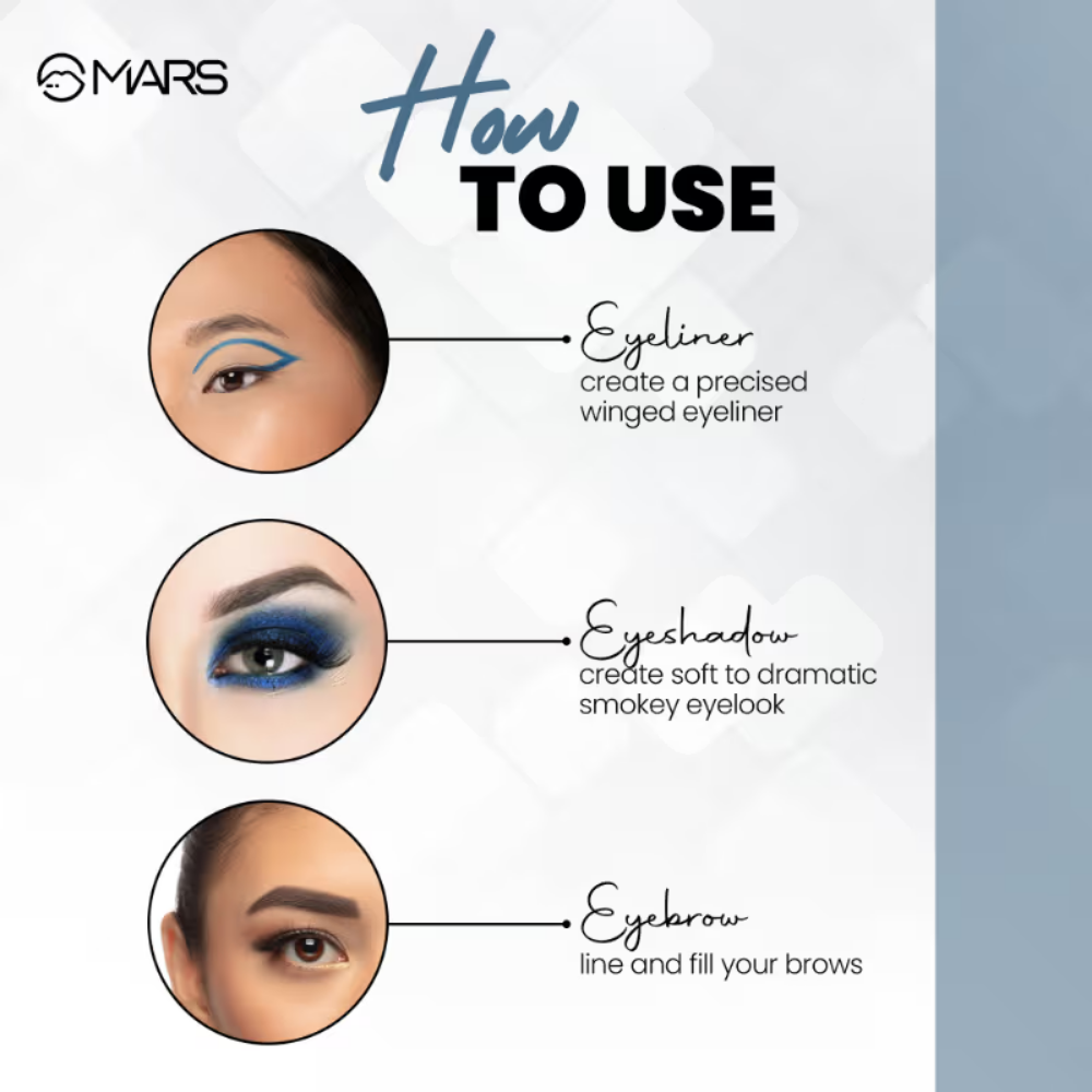 MARS 2-In-1 Hue Gel Eyeliner With 2 Brush Set