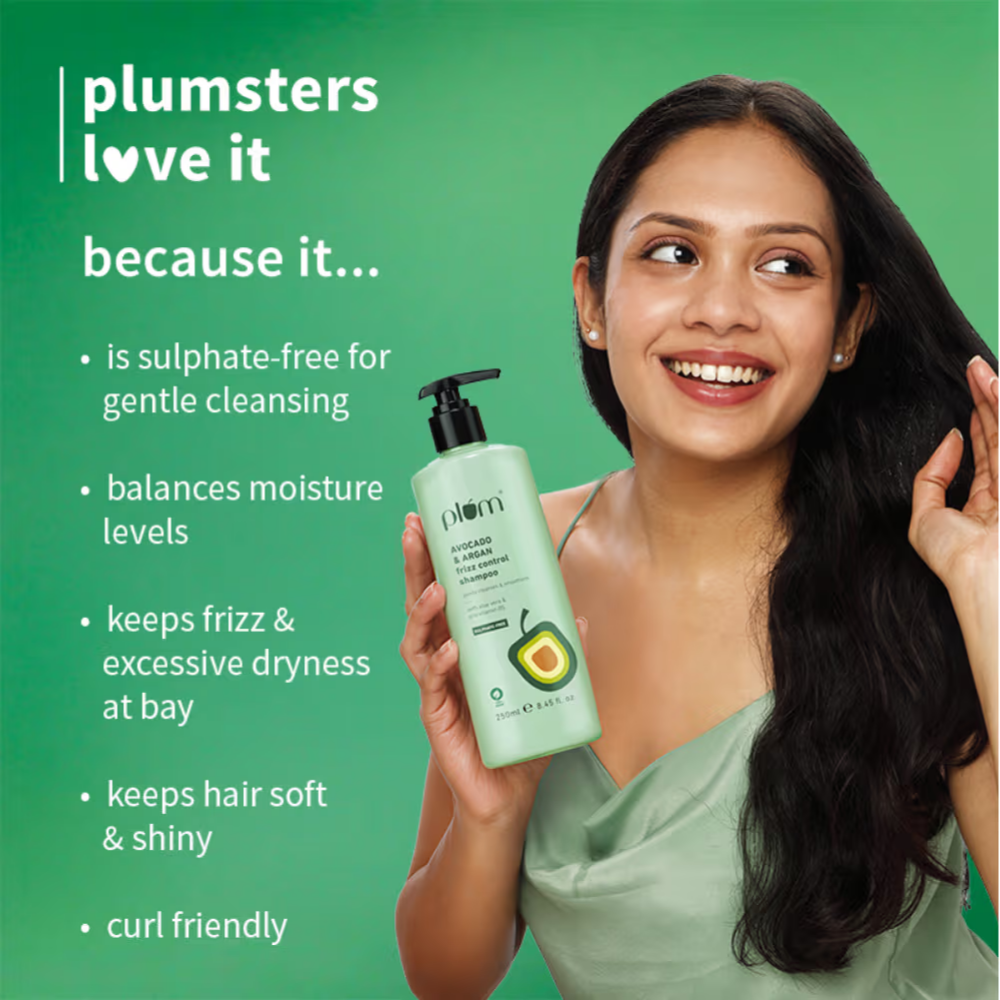 Plum Avocado & Argan Oil Sulphate-Free Shampoo For Frizzy Hair