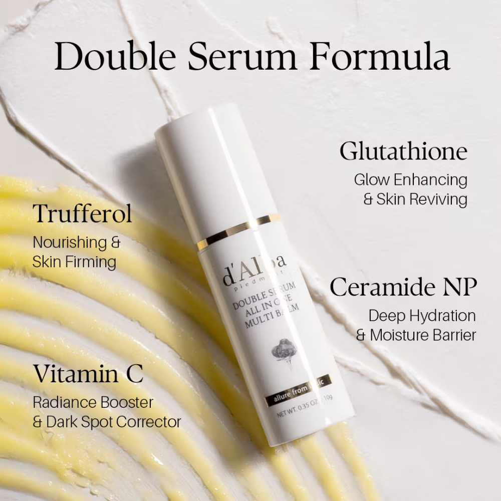 d'Alba piedmont Double Serum All In One Multi Balm, Vegan, Vitamin C