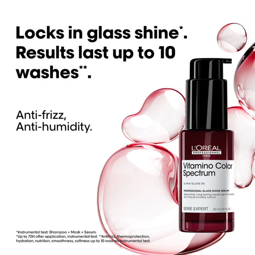 L'Oréal Professionnel Vitamino Color Spectrum Shampoo, Hair Mask & Glass Shine Serum Combo