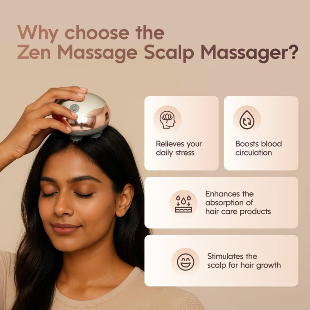 Ikonic Me Zen Electric Scalp Massager - Pearl White Chrome