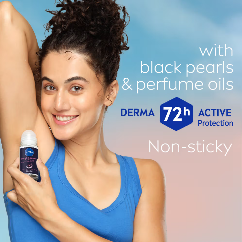NIVEA Pearl & Beauty Fine Fragrance Deo Roll For Women, 72H Odor Protection, 0% Alcohol