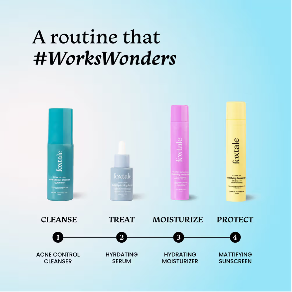 Foxtale Acne Control Cleanser with Salicylic Acid & Niacinamide, Controls Oil & Fights Acne