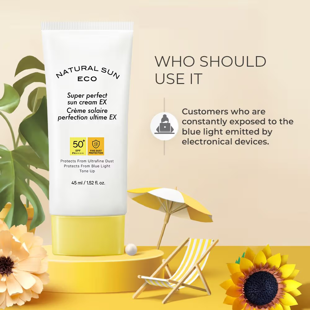 The Face Shop Perfect Tinted Korean Sunscreen SPF 50 PA++++ for UV & Blue Light Protection & Tone Up