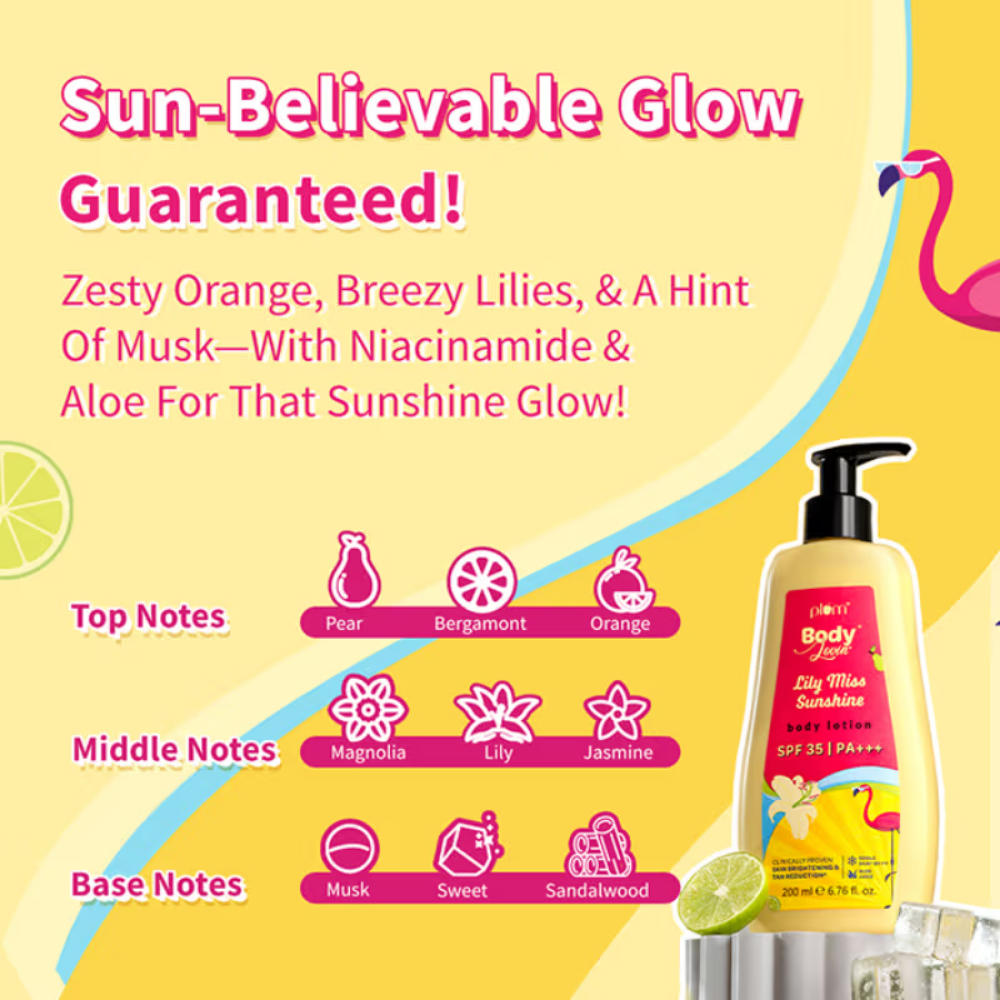 Plum BodyLovin' Lily Miss Sunshine Sunscreen Body Lotion SPF 35 PA+++ For Tan Reduction & Hydration