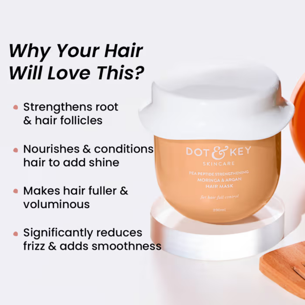 Dot & Key Argan & Moringa Hair Strengthening Mask- Nourishes, Boosts Hair Growth & Prevents Breakage