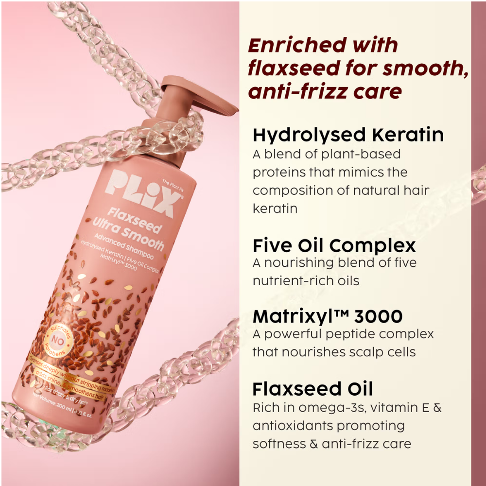 Plix The Plant Fix Flaxseed Ultrasmooth Advanced Shampoo