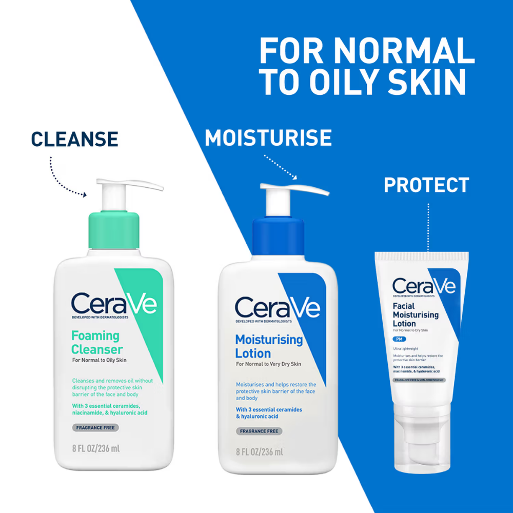 CeraVe Foaming Cleanser Face Wash For Oily Skin with Hyaluronic Acid, Ceramides & Niacinamide
