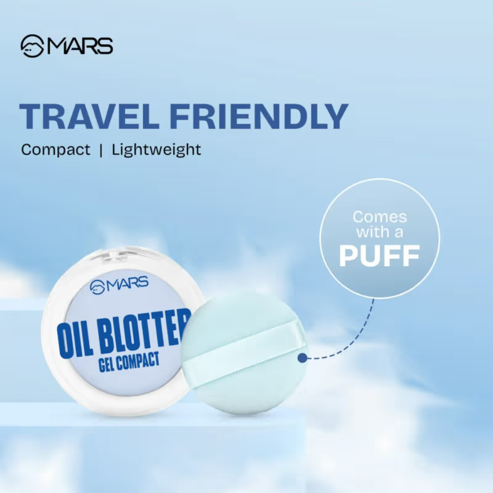 MARS Oil Blotter Gel Compact with Puff Applicator