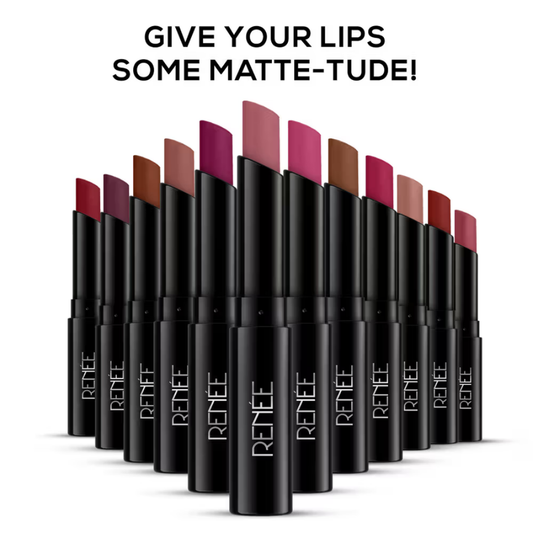 RENEE Very Matte Lipstick Long Lasting & Weightless, One Swipe Application