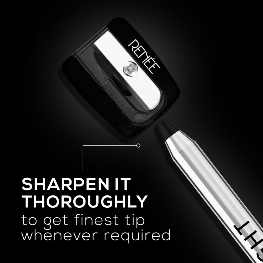 RENEE Midnight Kohl Kajal With Sharpener,Waterproof,Smudge-Proof & Lasts Up To 24 Hours- Black