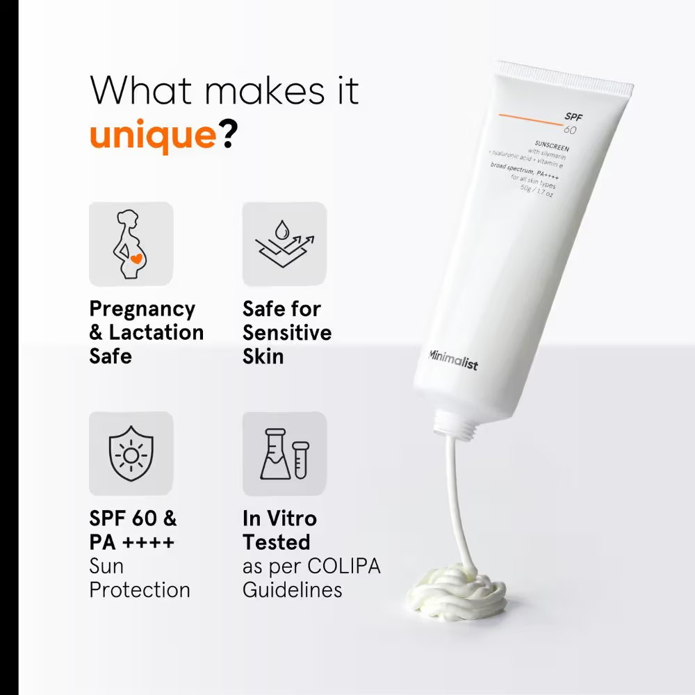 Minimalist SPF 60 PA ++++ Sunscreen - Pregnancy & Lactation Safe For Sensitive Skin