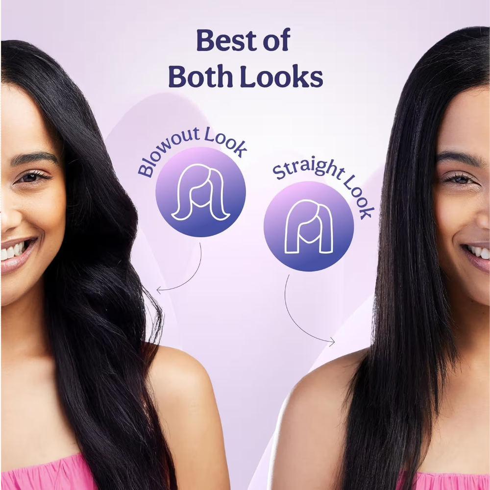 Caresmith Bloom Heated Round Brush - All In One Hair Straightening Brush & Curler