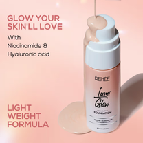 RENEE Lumi Glow Highlighting Liquid Foundation, Buildable Coverage with Dewy Finish