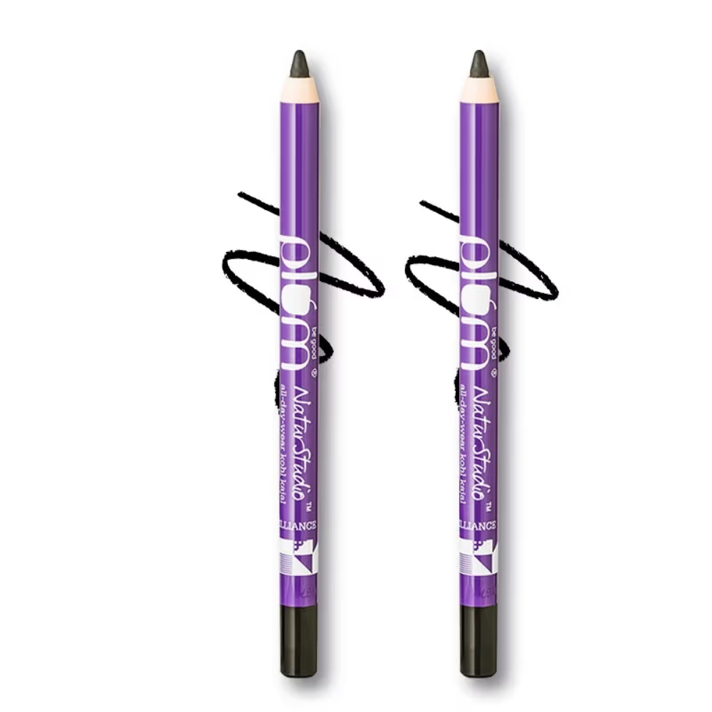 Plum Natur Studio All-Day-Wear Kohl Kajal - Black Brilliance (Pack Of 2)