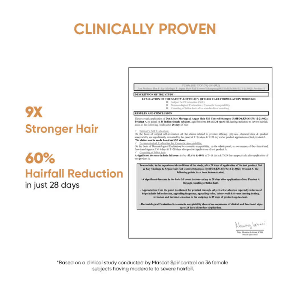 Dot & Key Moringa & Argan Hairfall Control Shampoo, With Pea Peptide & Cysteine, Sulphate-Free