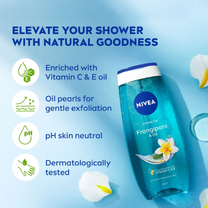 NIVEA Frangipani & care oil Body wash for long-lasting freshness