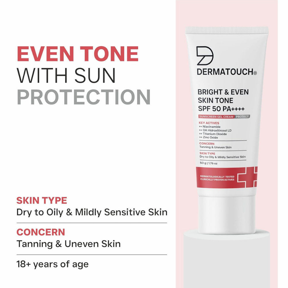 DERMATOUCH Bright & Even Skin Tone SPF 50 PA++++ Sunscreen Gel Cream