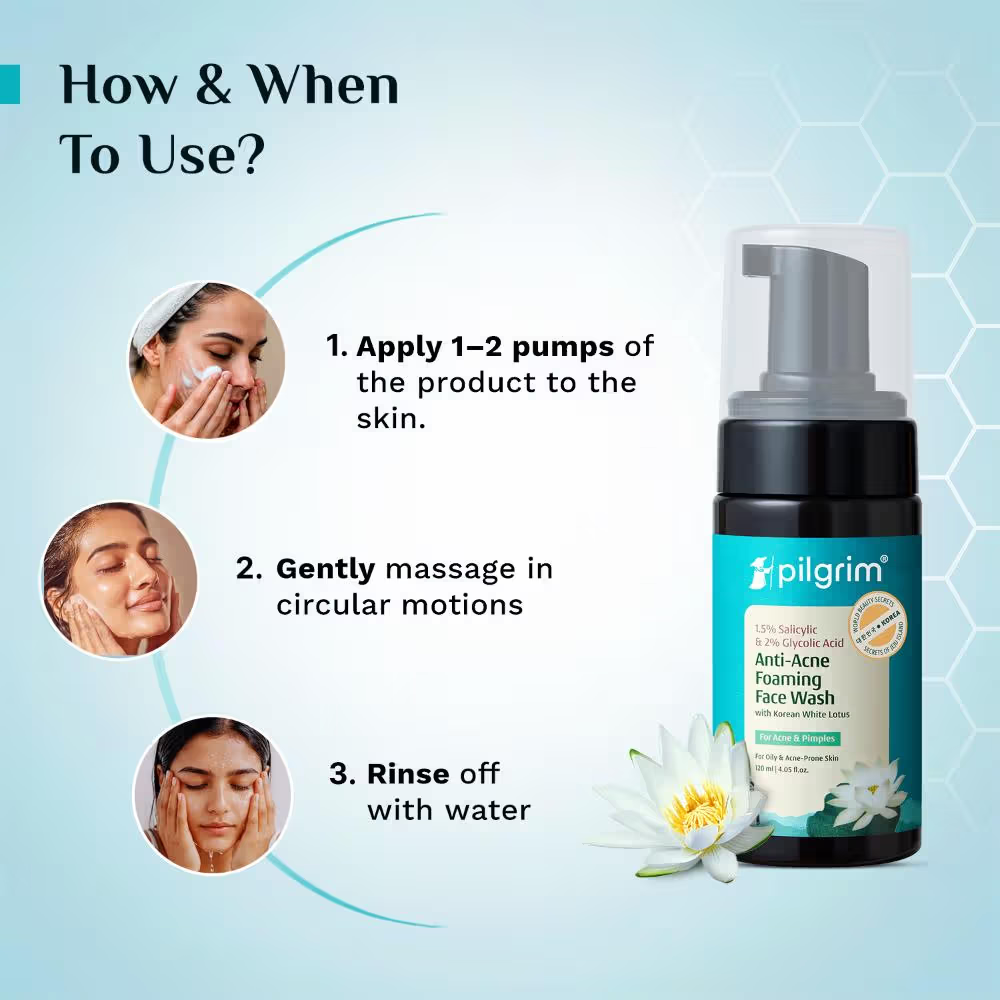 Pilgrim Salicylic (BHA) & Glycolic Acid (AHA) Foaming Face Wash
