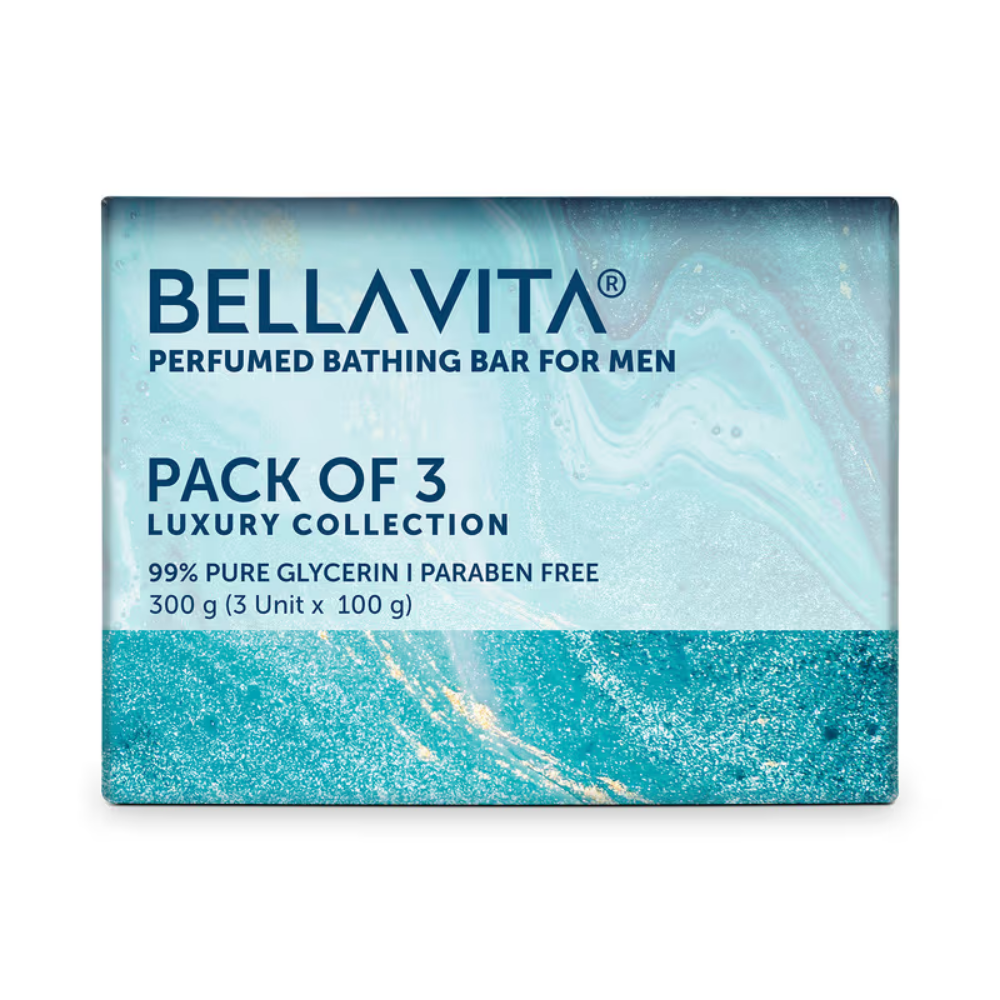 Bella Vita Organic Perfume Bathing Soap Bar For Men (Pack of 3)
