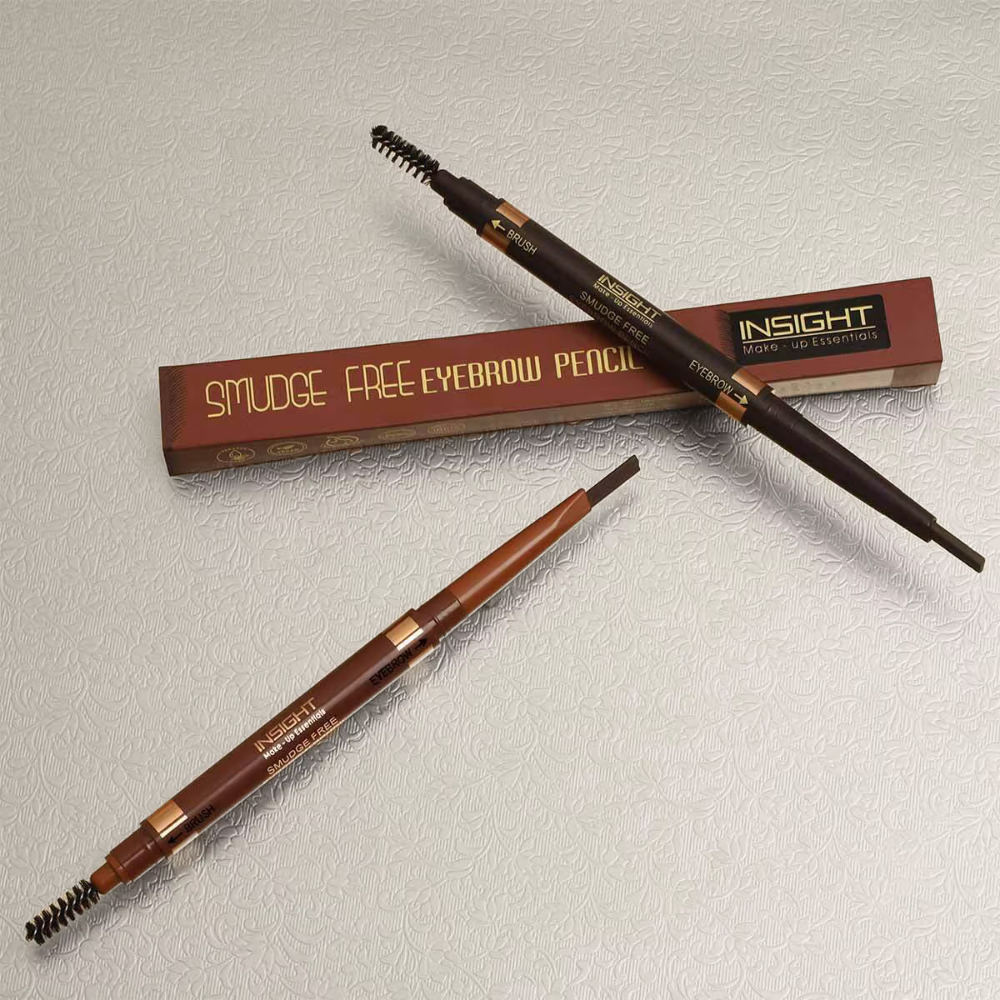 Insight Cosmetics Smudge Free Eyebrow Pencil, 2 In1 Define & Blend,12hrs Long Lasting