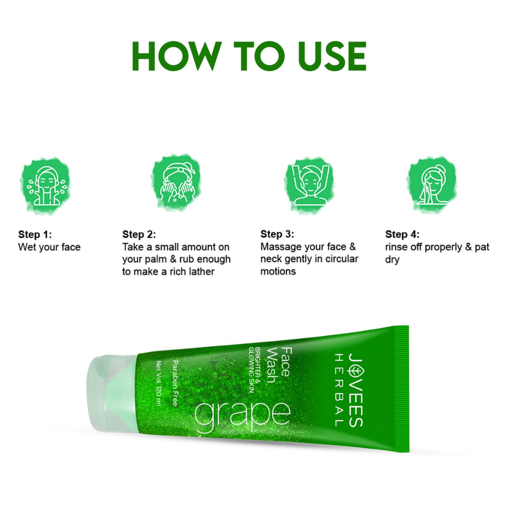 Jovees Herbal Grape Fairness Face Wash For Dull Skin Removes Dark Spots And Gives Healthy Looking Skin