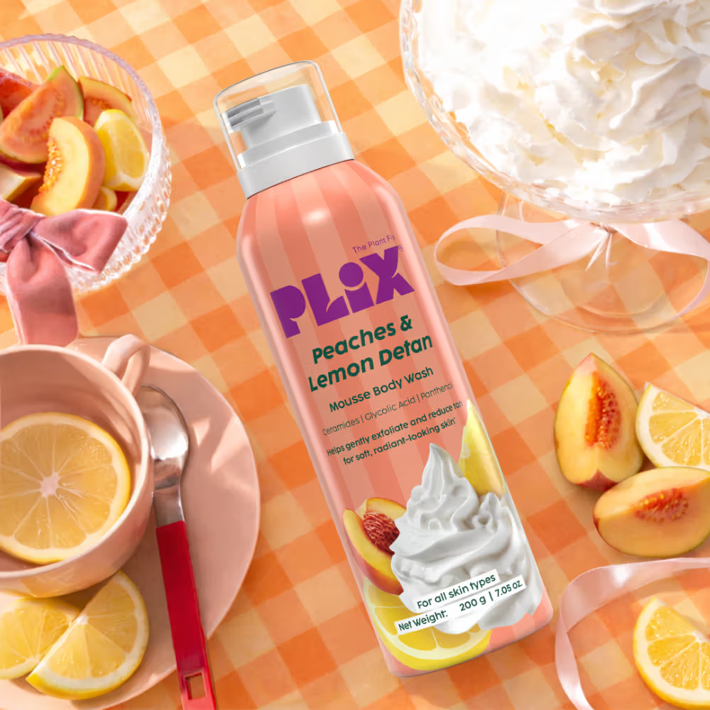 Plix Peaches & Lemon De-Tan Mousse Body Wash
