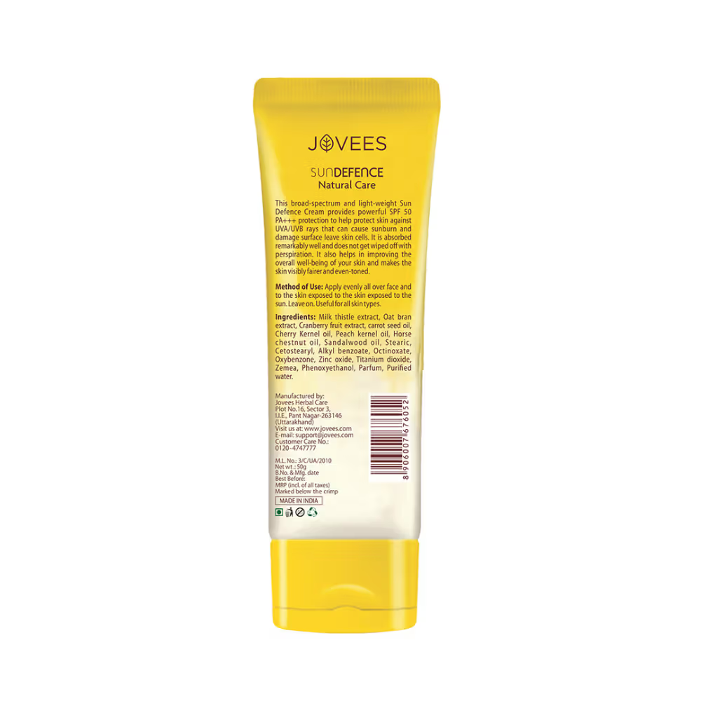 Jovees Herbal Sun Defence Cream SPF 50 PA+++ UVA/UVB Protection For All Skin Types