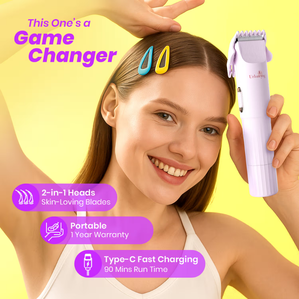 UrbanYog Dual Head Women Trimmer 2 in 1 Bikini And Body Hair Remover, Gentle Painless