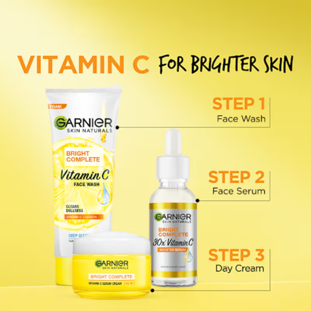 Garnier Vitamin C Face Wash for Brighter Skin Cleanses Skin & Removes Impurities
