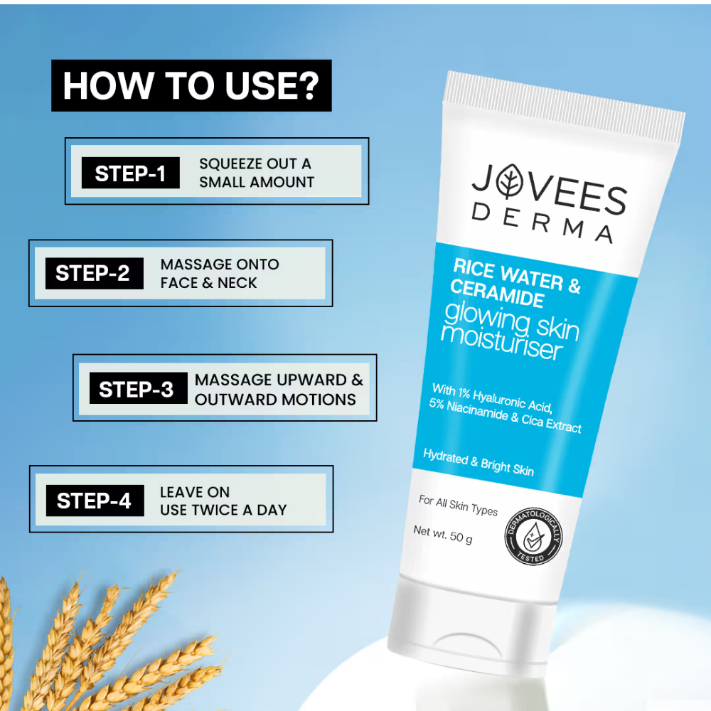 Jovees Derma Rice Water & Ceramides Glowing Skin Moisturizer