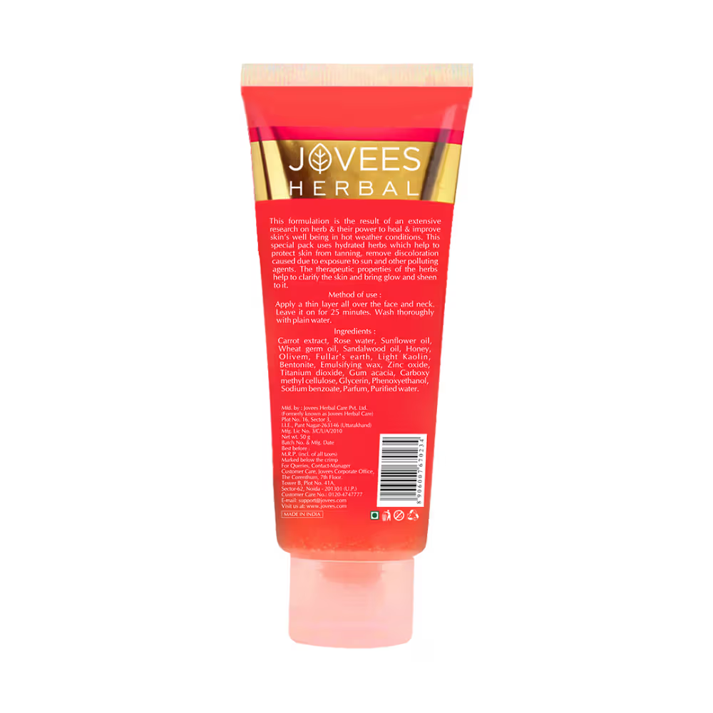 Jovees Herbal De-Tan Face Pack For Tan Removal And Skin Revitalization Bright And Glowing Skin