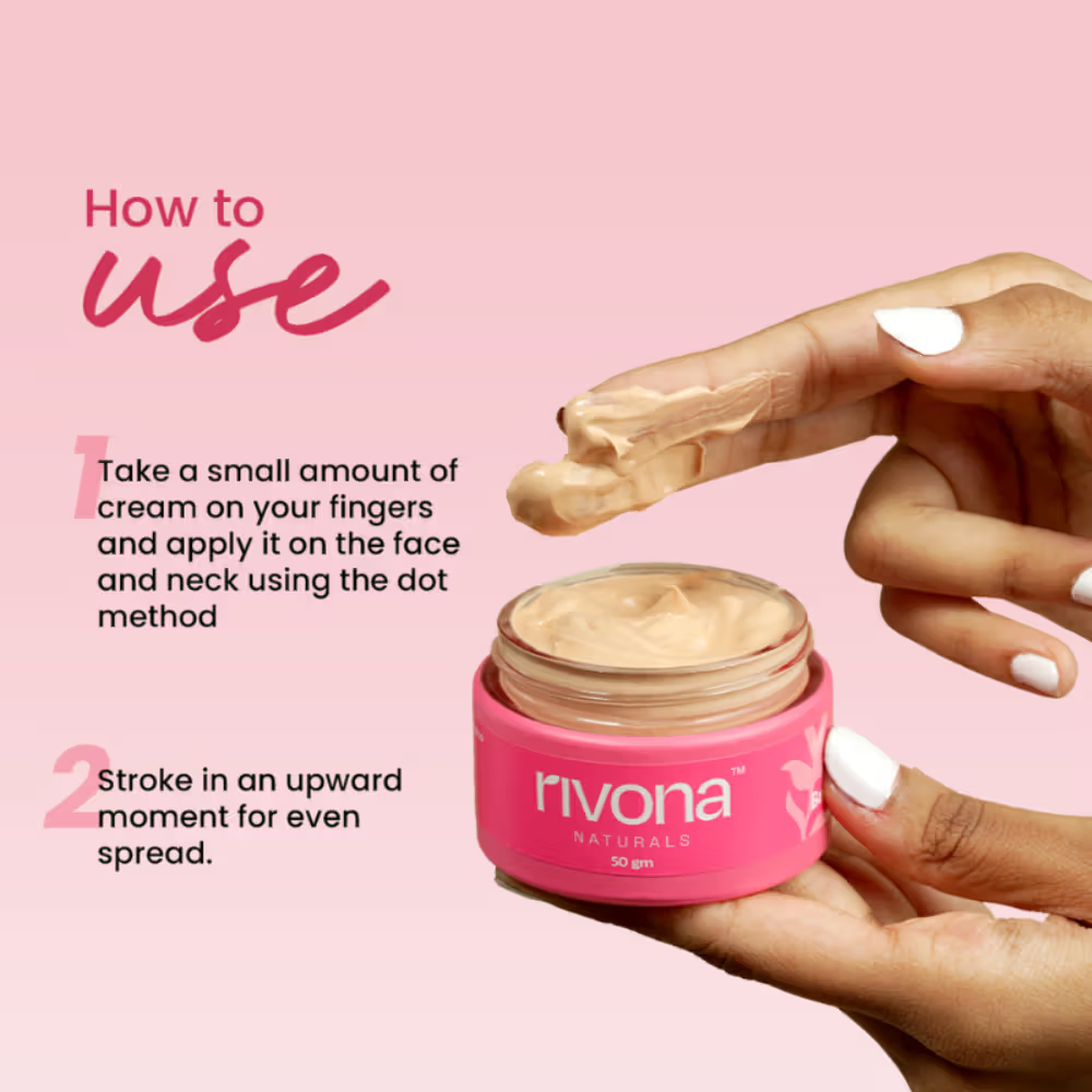Rivona Naturals Pink Face Cream All-In-One Tinted Foundation Moisturizer, BB Glow With Vitamin E