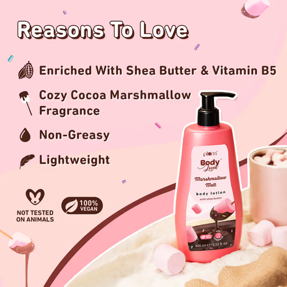 Plum BodyLovin Marshmallow Melt Body Lotion With Shea Butter for Dry, Normal & All Skin type