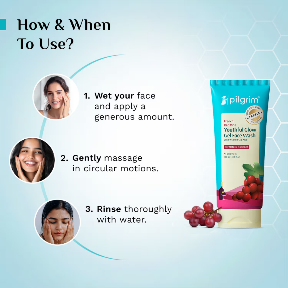 Pilgrim Red Vine Face Wash with Vitamin C & Aloe