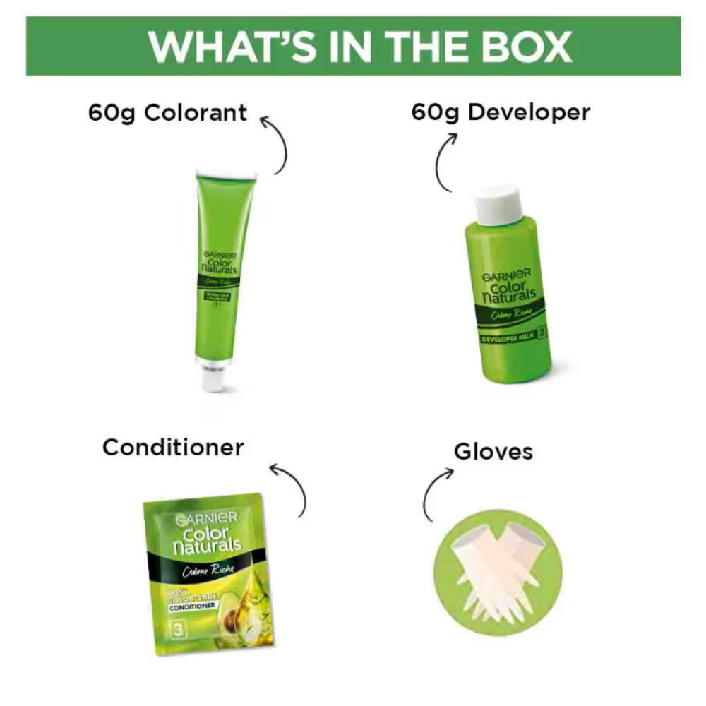 Garnier Hair Colouring Creme,Long-lasting,Smoothness & Shine,Color Naturals
