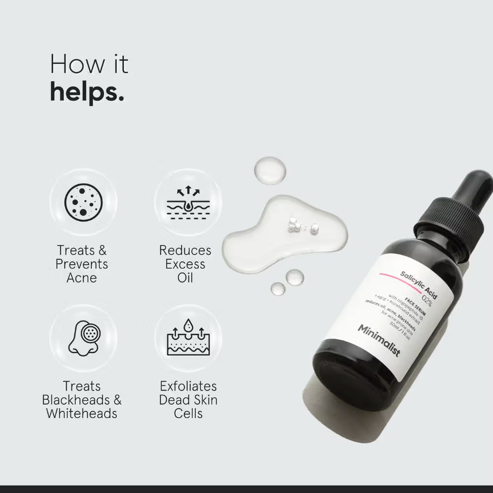 Minimalist 2% Salicylic Acid Face Serum For Blackheads & Whiteheads