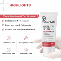 DERMATOUCH Bright & Even Skin Tone SPF 50 PA++++ Sunscreen Gel Cream