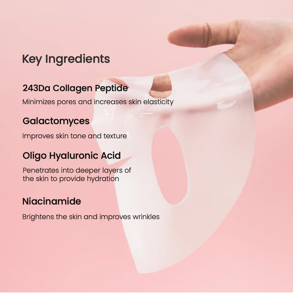 Biodance Bio-Collagen Real Deep Mask, Korean Anti-Aging Pore Care Overnight Sheet Mask - Pack of 4