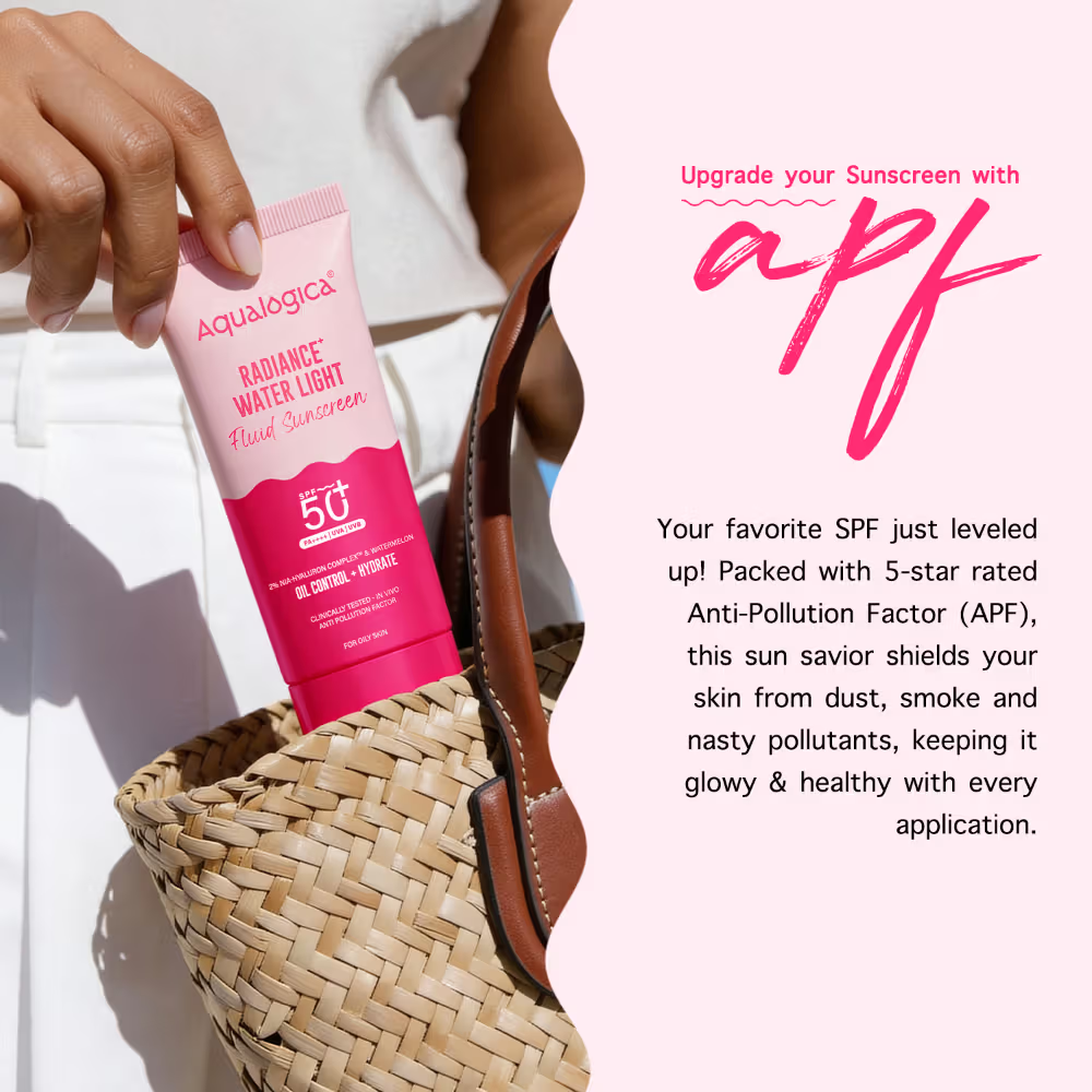 Aqualogica Radiance Fluid Sunscreen SPF50+ PA++++ with Niacinamide & Watermelon For Oily Skin