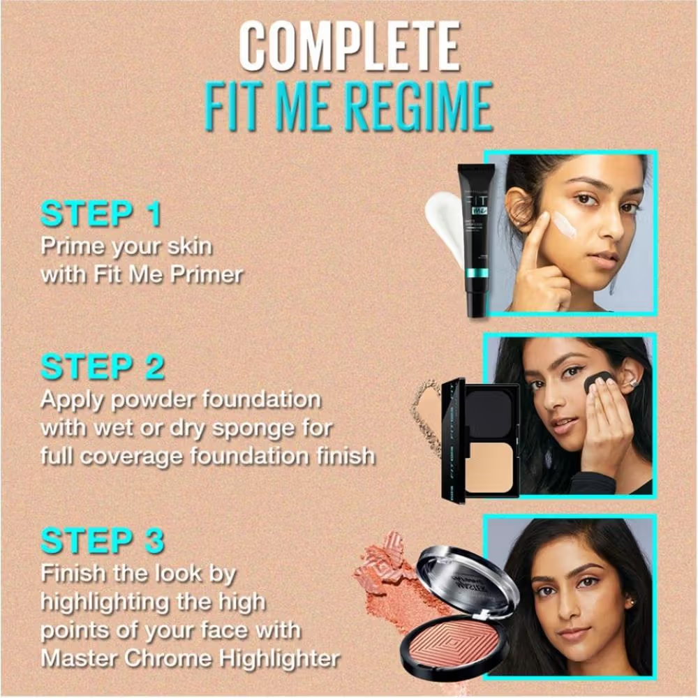 Maybelline New York Fit Me Ultimate Powder Foundation, 24 hr Oil Control + SPF 44