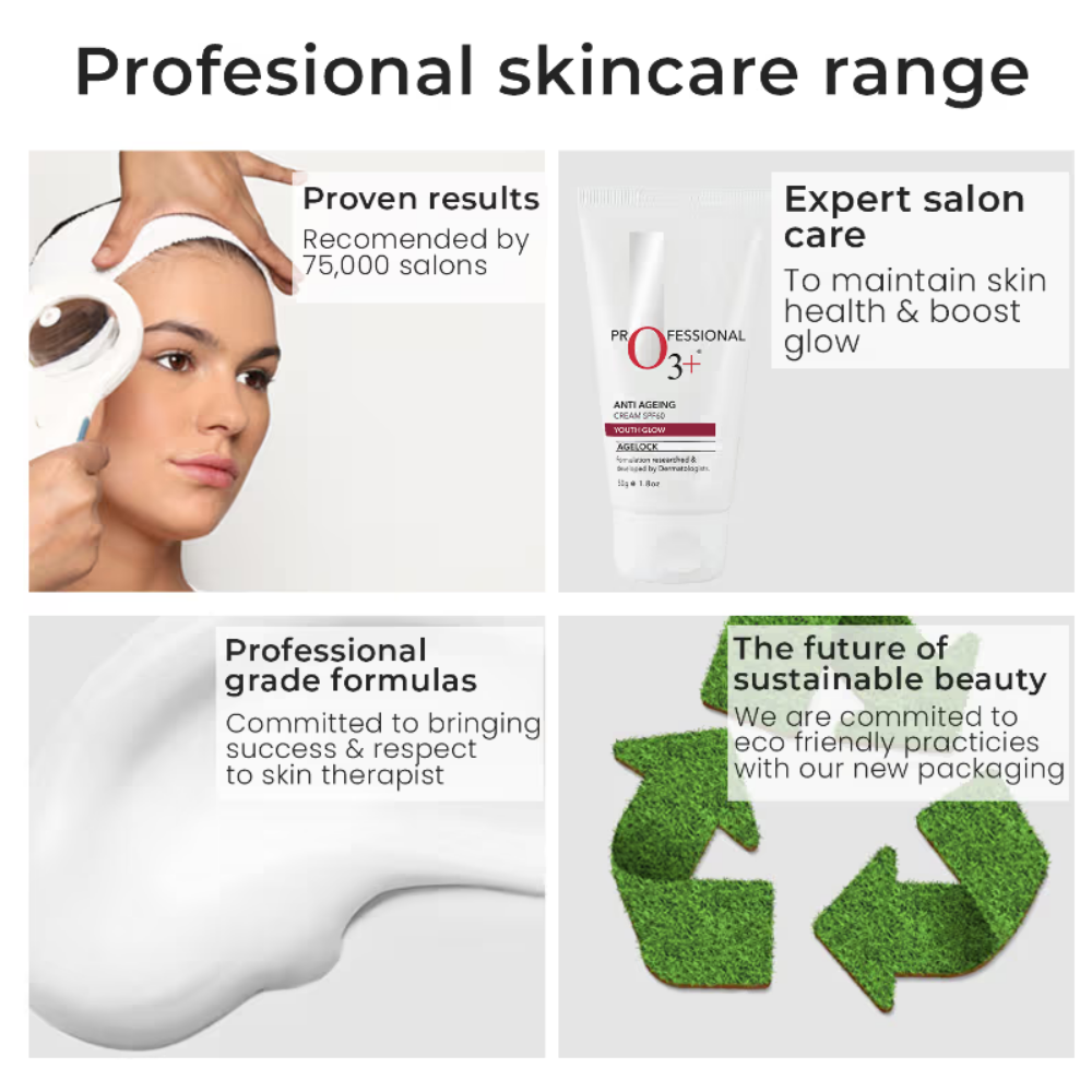 O3+ Agelock Anti Ageing Youth Glow Sunscreen Cream SPF 60