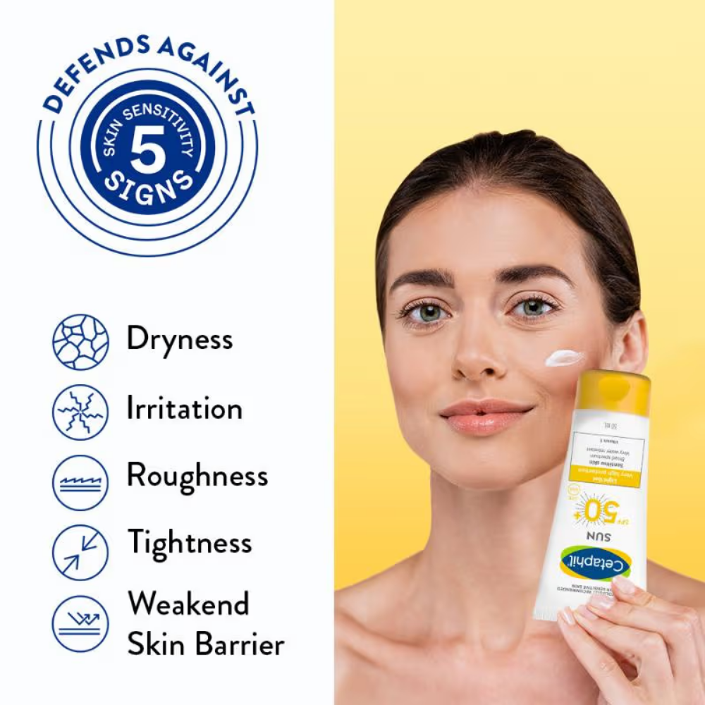 Cetaphil Sun SPF 50+ Light Gel Very High Protection Mineral Base for All Skin Types, Sensitive Skin