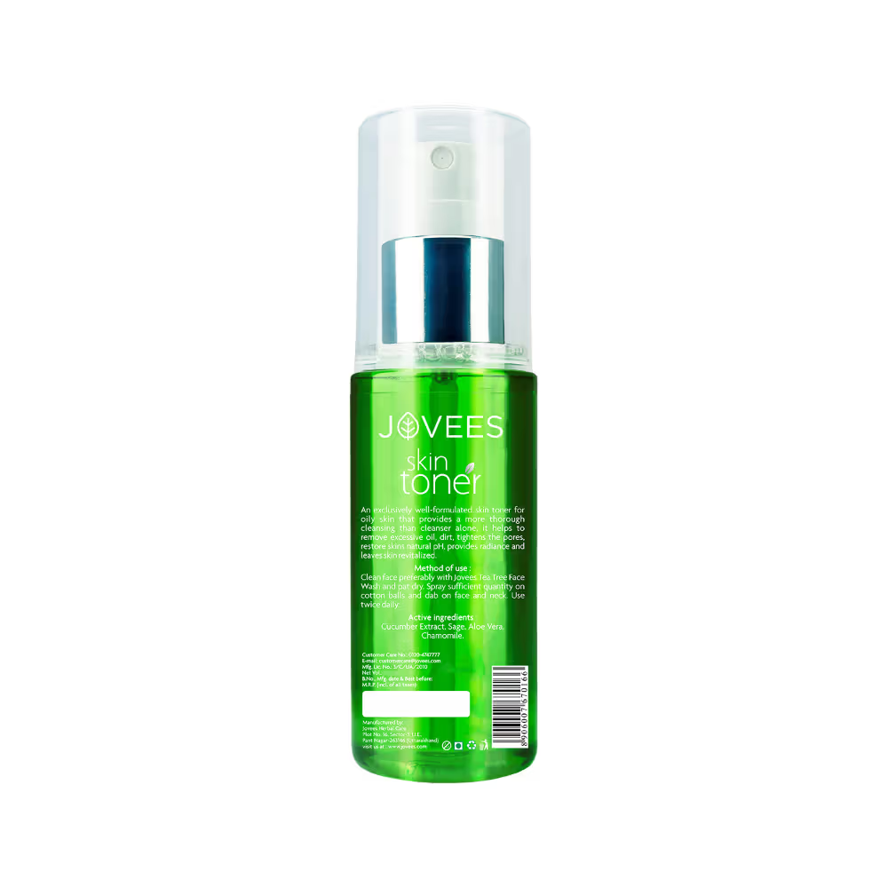 Jovees Herbal Cucumber Skin Toner For Face - Toner for Oily, Sensitive and Acne Prone Skin