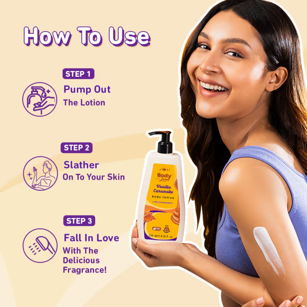 Plum BodyLovin Vanilla Caramello Bestselling Body Lotion for Dry, Normal & All Skin type