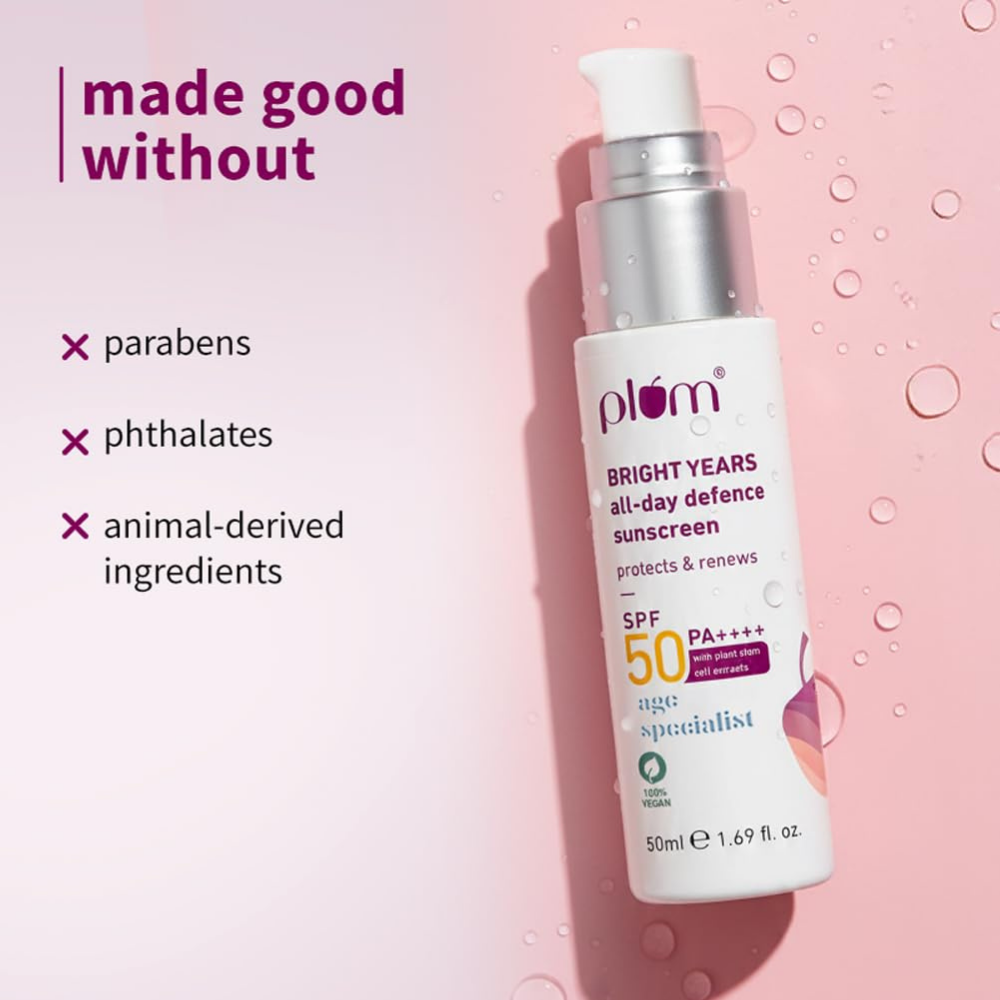 Plum Bright Years All-Day Defence SPF 50 PA++++ Sunscreen For Oily, Normal & Dry Skin