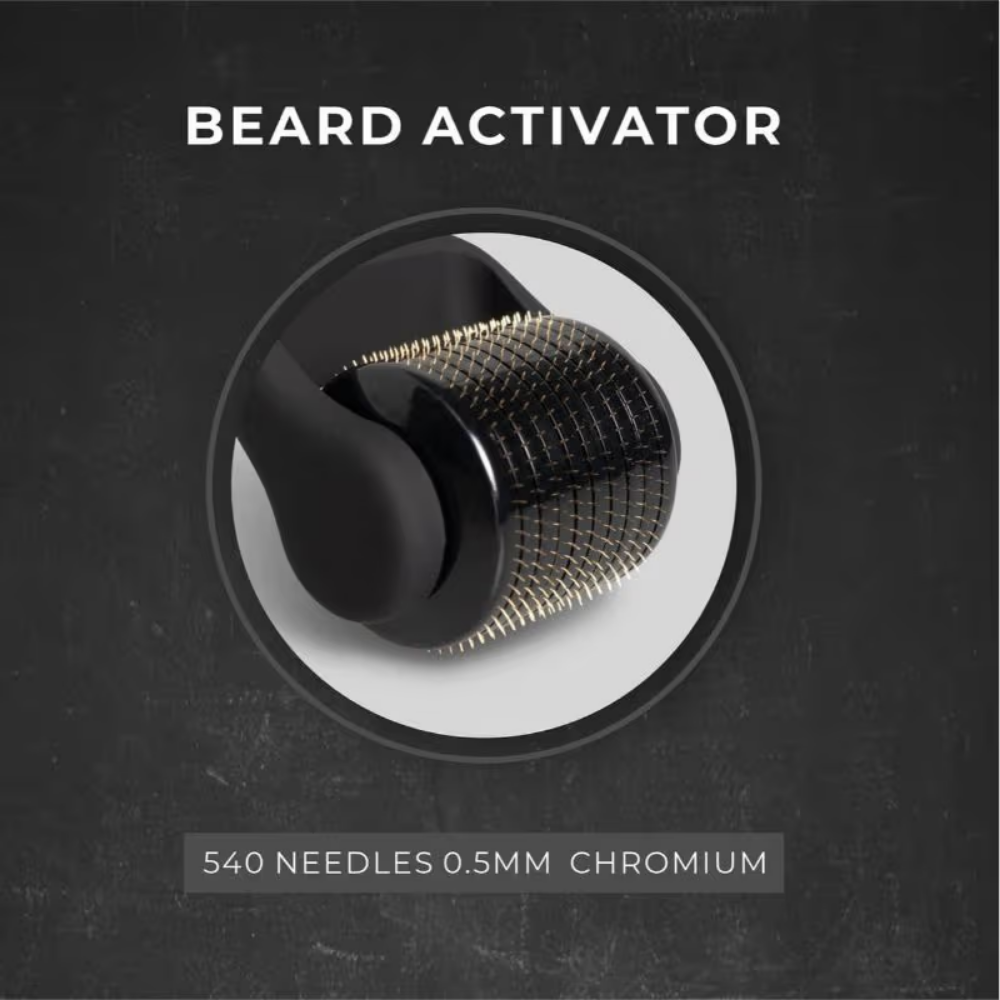 Beardo Beard Activator Derma Roller for Men, 540 - 0.5mm Chromium needles,Stimulates Hair Follicles