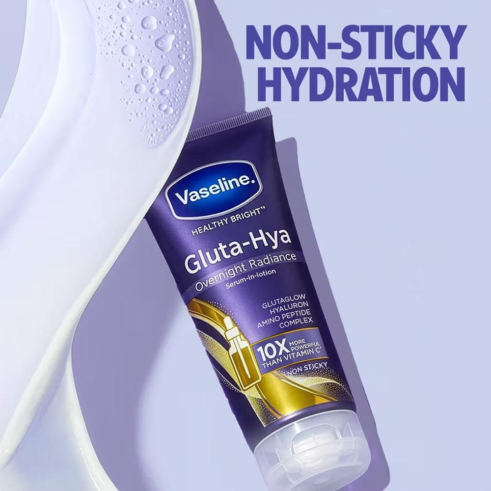 Vaseline Gluta-Hya Overnight Radiance, Serum-In-Lotion, With Amino Peptide And GlutaGlow
