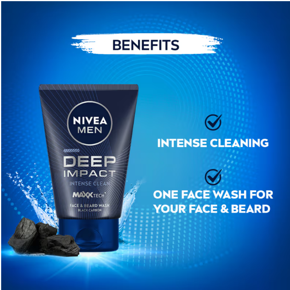 NIVEA Men Deep Impact Intense Clean Face Wash