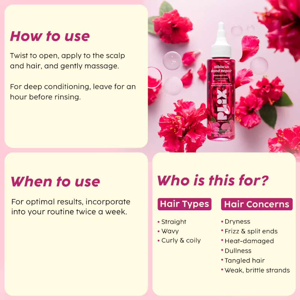 Plix Hibiscus Bond Repair Advanced Hair Oil